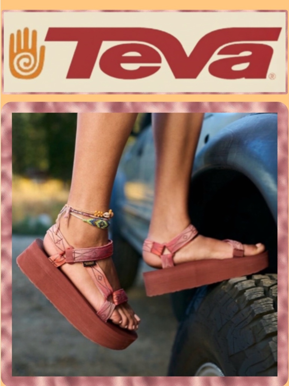 NWT! TEVA Flatform Universal Sunscape Waterless Scarlet Sandals Women’s 8